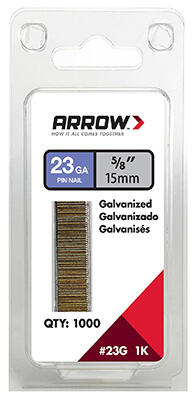  Arrow Galvanize Pin Nail 23 Gauge  5/8 Inch  1000 Pack  23G15-1K