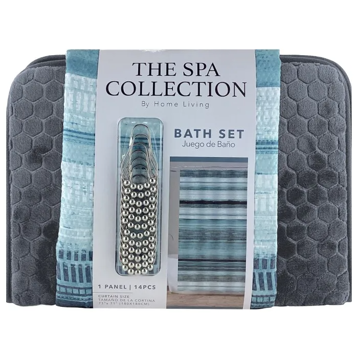 SHOWER CURTAIN W/ BATH MAT