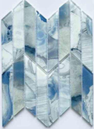 MOSAIC TILE GLASS BLUE 12X12 1 Each EX202