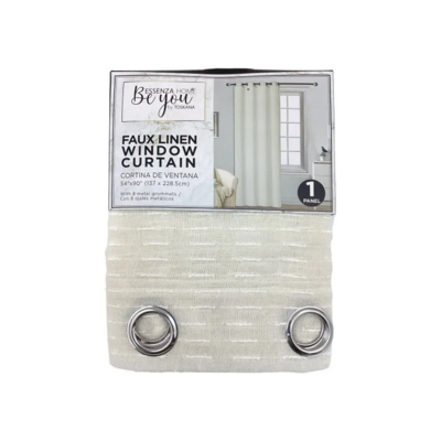 EMBROIDERY FAUX LINEN SHEER