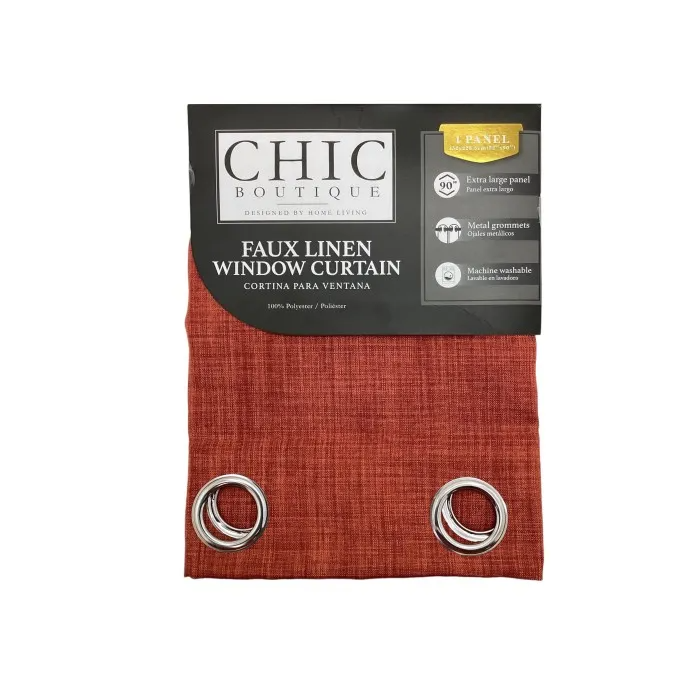 FAUX LINEN CURTAIN #12 BRICK