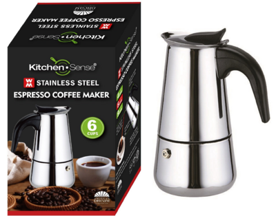 ESPRESSO COFFEE MAKER 6CUP SS