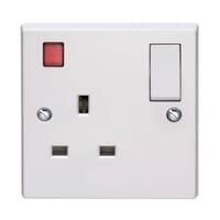  Volex Socket Outlet 1G Single Pole Neon 1 Each VX1400