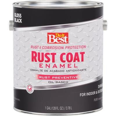 Do It Best Rust Coat Gloss Enamel Paint Black 1 Gallon 203269D
