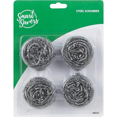  Smart Savers Stainless Steel Dish Scrubber 4pk 1 Each HV264