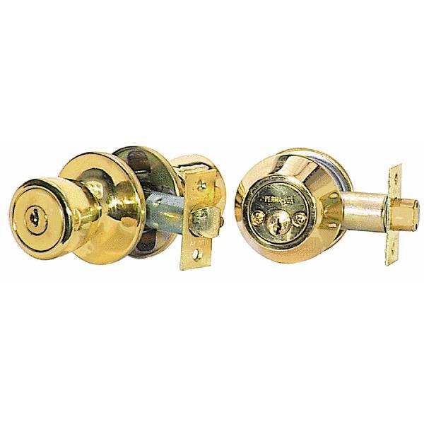  Steel Pro  Deadbolt And Door Knob Combo  Polished Brass 1 Each 5762/D102PB CP