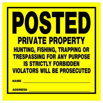 PRIVATE PROPERTY SIGN 11X11