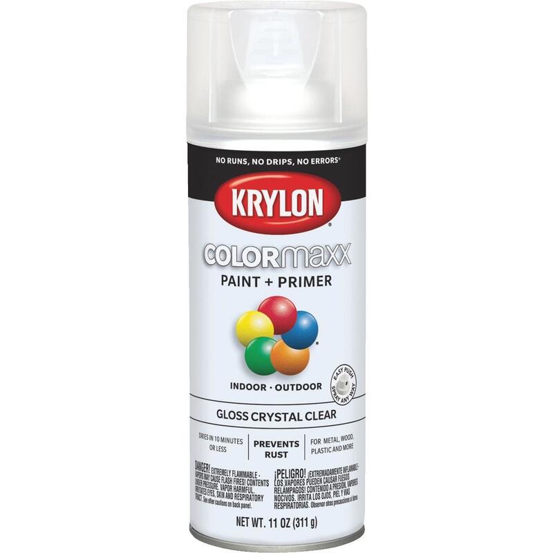 Krylon Colormaxx Gloss Primer Spray Paint 11oz Crystal Clear 1 Each 51301
