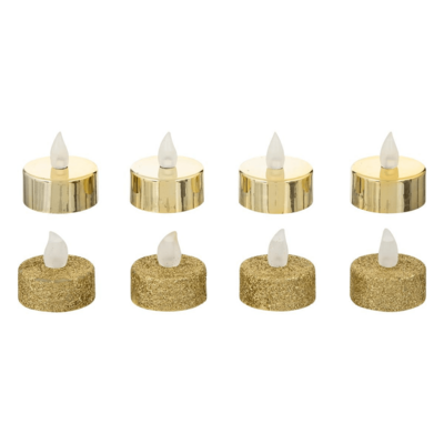CANDLE LED LIGHT SET8 PVC GOLD