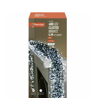 Premier Cluster Lights Multi Action 480 LED White 1 Each LV162174W