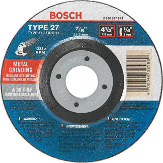  Bosch Metal Grinding Wheel  4-1/2x1/4x7/8 Inch  1 Each GW27M450 2610917844