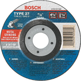 Bosch Metal Grinding Wheel  4-1/2x1/4x7/8 Inch  1 Each GW27M450 2610917844