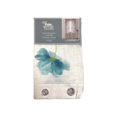 FAUX LINEN SHEER WIN CURTAIN