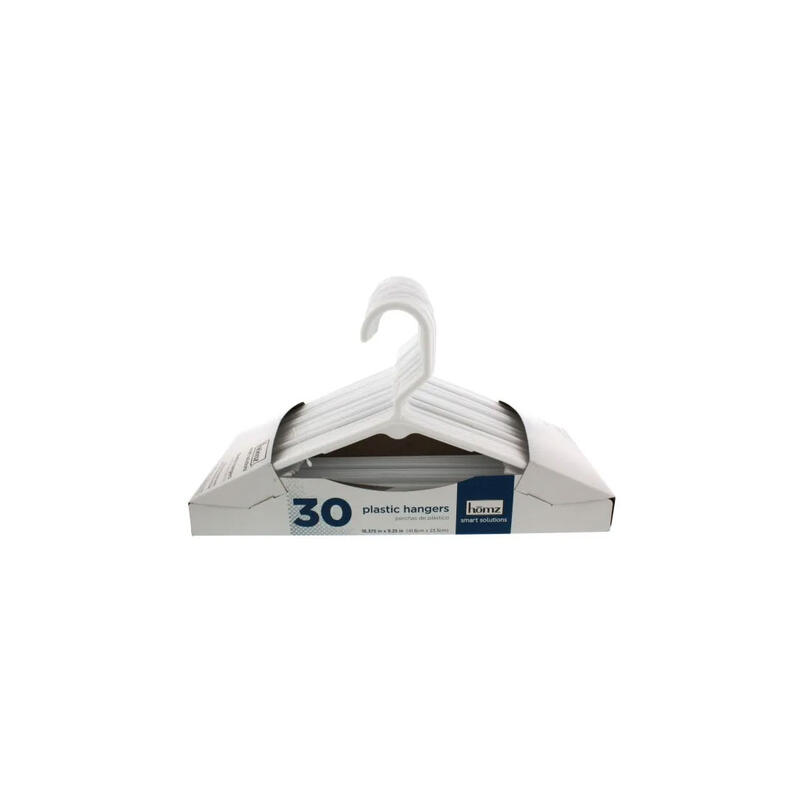 Plastic Clothes Hanger 30 Pack White 1 Each 765-6808WH30