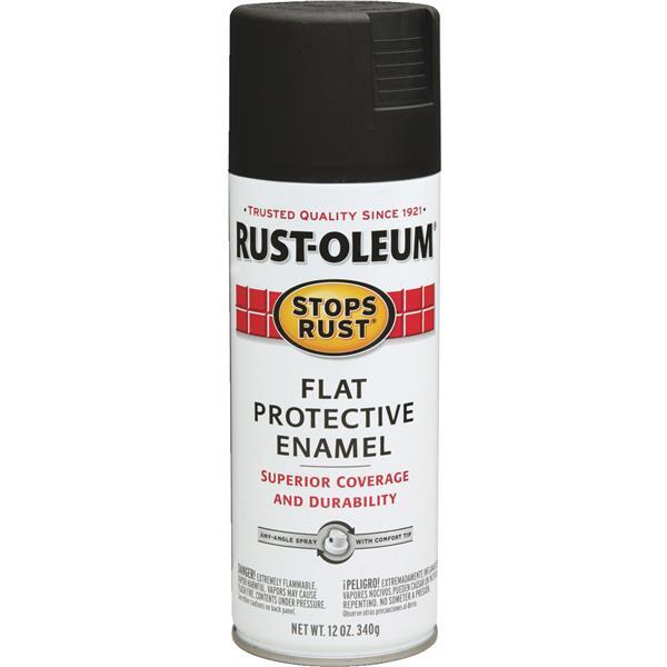 Rust-Oleum Stops Rust Flat Anti-Rust Spray Paint 12oz Black 1 Each 7776830