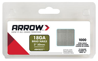  Arrow Brad Nail 18 Gauge 1000 Pack  2 Inch  1 Each BN1832CS