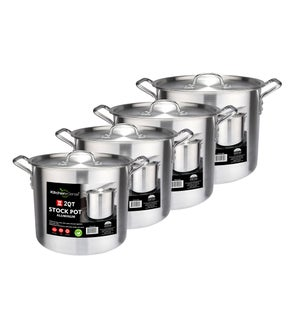 STOCK POT SET 4PC  ALUM