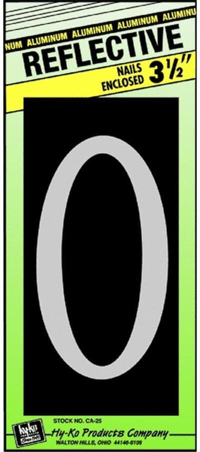  Hy-Ko Reflective Number 0 3-1/2 Inch  Aluminum  1 Each CA-25/0