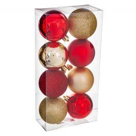 XMAS BALLS 8PCS 70MM RED/GOLD