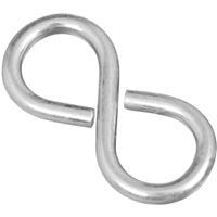 National Closed S Hook  1-5/8 Inch  Zinc 4 Pack  N121-319
