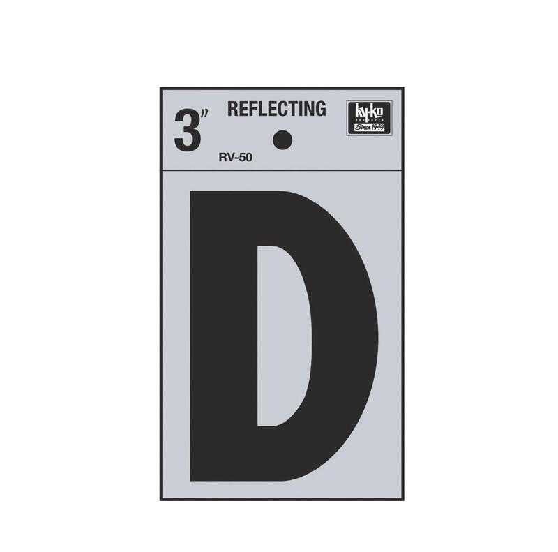  Hy-Ko Reflective Letter D 3 Inch  1 Each RV-50/D