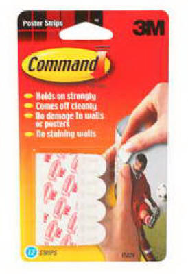 3M Command  Adhesive Poster Strips  12 Pack  17024ES