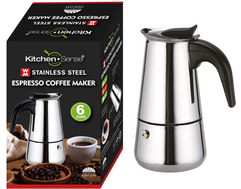 ESPRESSO COFFEE MAKER 6CUP SS
