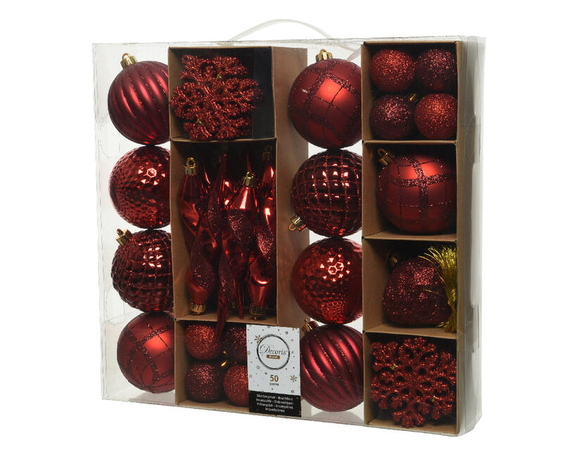 Xmas Ball Assorted Red 1 Set 029586