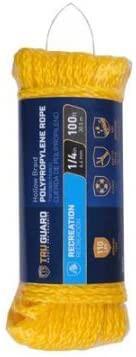  Tru Guard Polypropylene Rope Hollow Core 1/4 Inchx50 Foot Yellow 1 Each 643641
