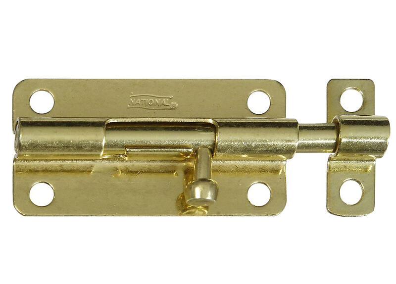 National  Steel Door Barrel Bolt 4 Inch  Brass 1 Each N151-688