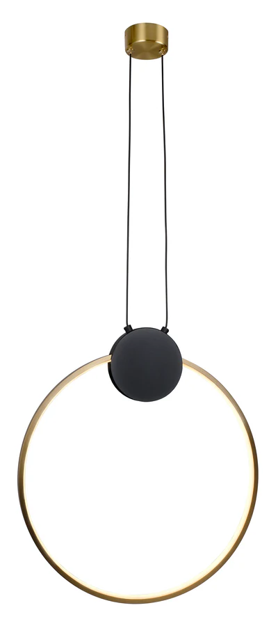 PENDANT LED LAMP 18W BLK/BRS