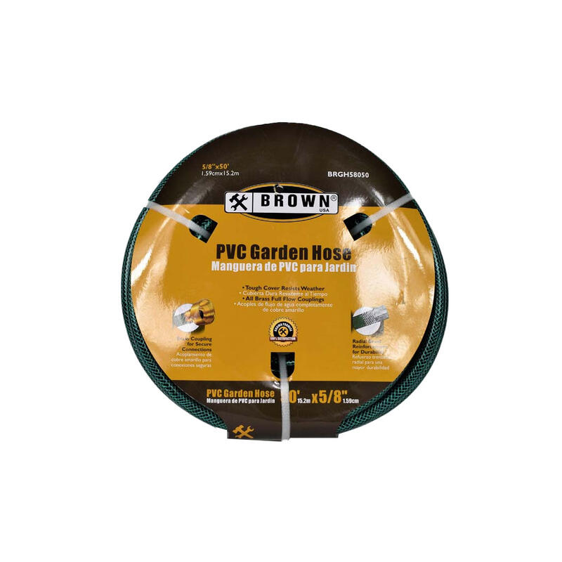 Brown USA Brown Garden Hose 5/8 Inch 50 Foot Green 1 Each BRGH58050