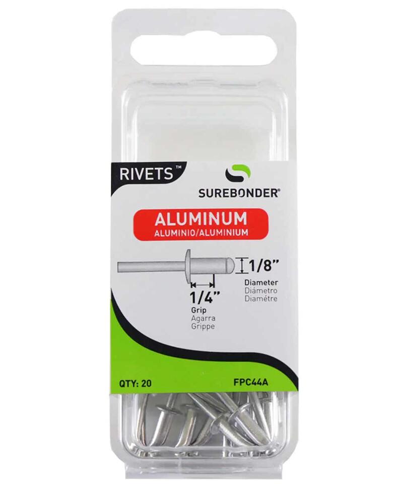  Sure Bonder Medium Rivet  1/8 Inch  Aluminum 20 Pack FPC44A