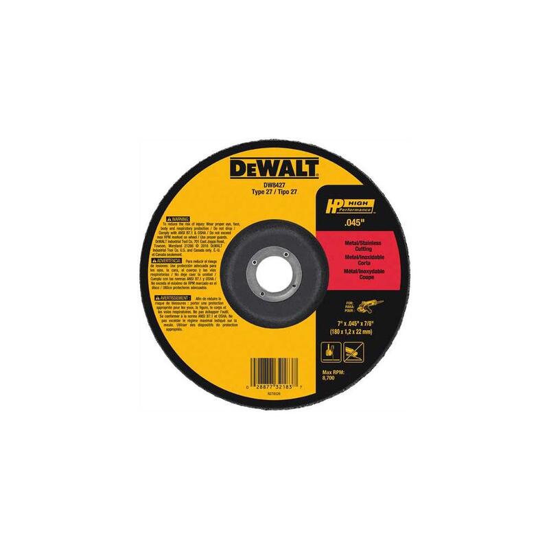  DeWalt Metal Cut Off Wheel 7x0.45x7/8 Inch  1 Each DW8427