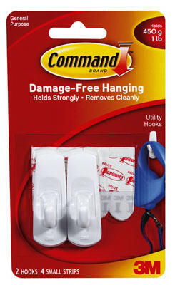 3M Command  Utility Hook  2 Pack  17002 17002ES