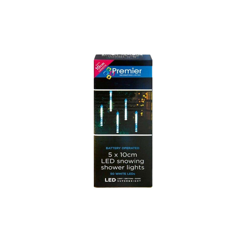 Premier Snowing Shower Light 5 Piece 10cm White 1 Set LB141697