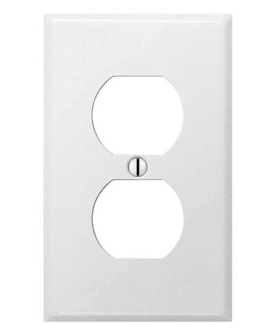  Amertac Steel Outlet Wall Plate 1Gang White 1 Each 8WS108 C981DW