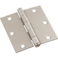  National  Square Door Hinge 3-1/2 Inch  Satin Nickel 1 Each N830326
