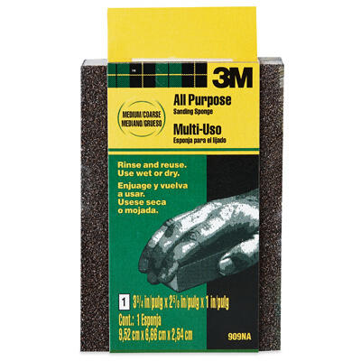  3M Flexible Sanding Sponge Medium/ Coarse 3-3/4x2-5/8x1 Inch  1 Each 909-ESF