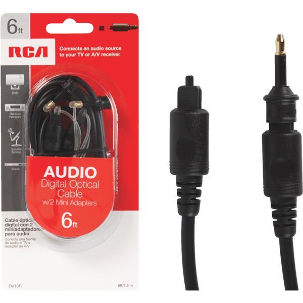  Rca Optical Cable Audio Digital 6 Foot  Black 1 Each DV10R