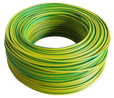 Electrical Cable Single Core 2.5mm Green And Yellow 1 Yard