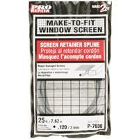  Prime Line Screen Retainer Spline 0.120 Inchx25 Foot  Grey 1 Each P7630