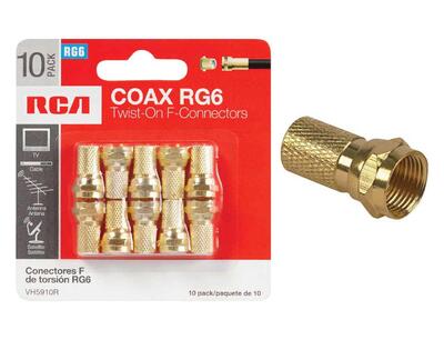 Audiovox Connector Twist On RG6 10 Pack VH5910N