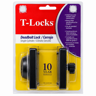 DEADBOLT SGL CYLINDER BLK