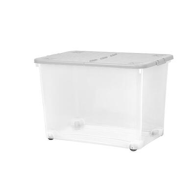 Wham Storage Box W/ Wheels 80 Lit Clear 1 Each 15432
