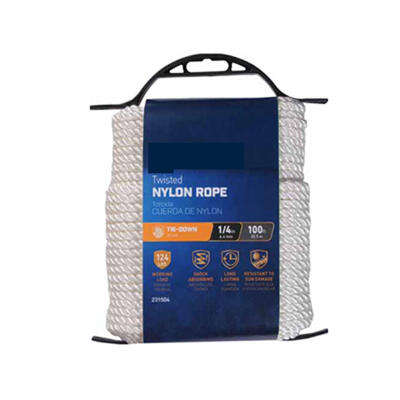  Tru Guard  Twisted Nylon Rope 1/4 Inchx100 Foot White 1 Each 642251