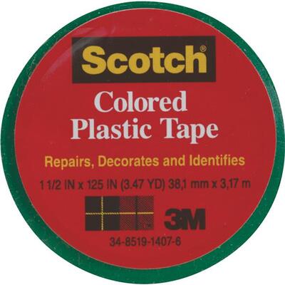  Scotch Plastic Tape 1-1/2 Inchx125 Inch  Green 1 Roll 191GN