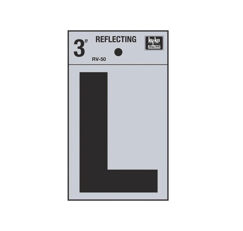  Hy-Ko Reflective Letter L 3 Inch  1 Each RV-50/L