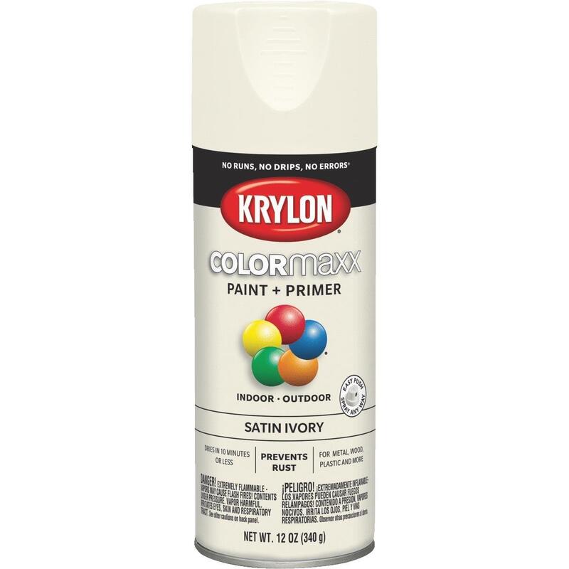 Krylon Colormaxx Satin Spray Paint 12oz Ivory 1 Each K05351007