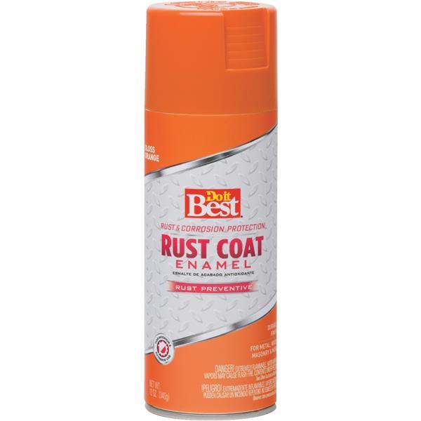 Rust Coat Gloss Enml Anti-Rust Spray Paint 12oz Orange 1 Each 203602D